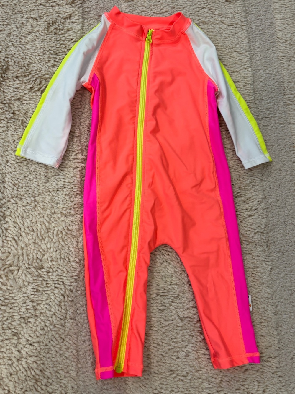 SwimZip Sunsuit Swimsuit Neon Orange 12-18 months - Picture 4 of 5